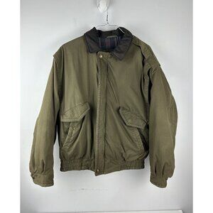 Vintage Woolrich Men's Bomber Chore  Coat Size Large Olive Green